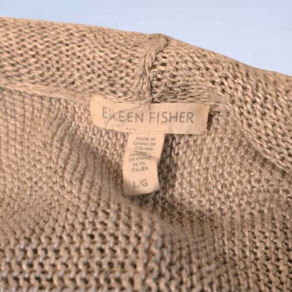 Eileen Fisher Sweater-Pin 100% Linen‎ Cardigan - Size Large - Picture 6 of 8